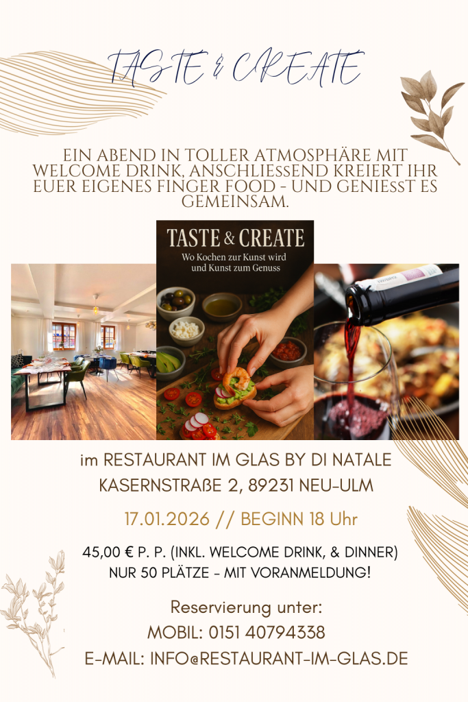 Tast & Create 13.11.2025 am 17.01.2026 ab 18:00 Uhr
